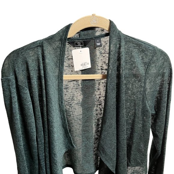G Giuliana Cropped Cascade Cardigan Women's Spruce Green Small Lightweight NWOT - Picture 5 of 8